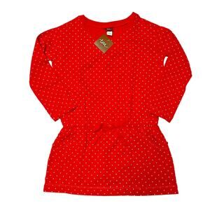 NWT Tea Collection Dotty Drawstring Dress Size 4
